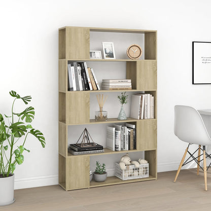 vidaXL Book Cabinet Room Divider Sonoma Oak 100x24x155 cm Engineered Wood