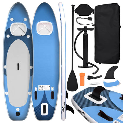 vidaXL Inflatable Stand Up Paddle Board Set Sea Blue 300x76x10 cm