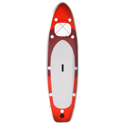 93382 vidaXL Inflatable Stand Up Paddle Board Set Red 300x76x10 cm