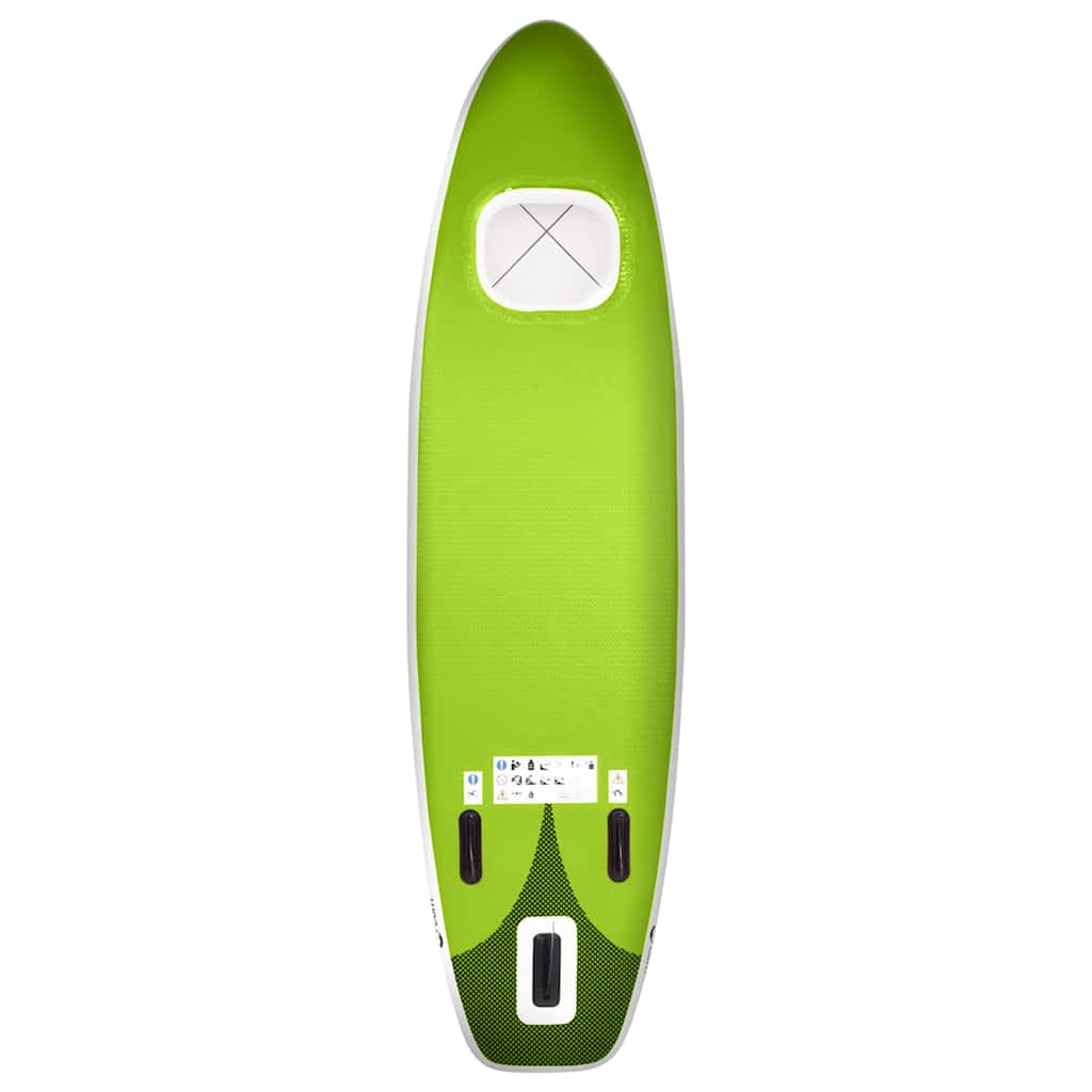 vidaXL Inflatable Stand Up Paddle Board Set Green 300x76x10 cm