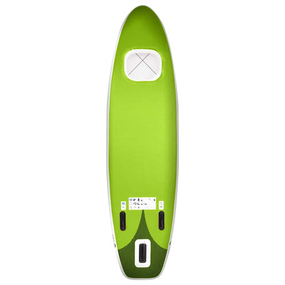 vidaXL Inflatable Stand Up Paddle Board Set Green 300x76x10 cm