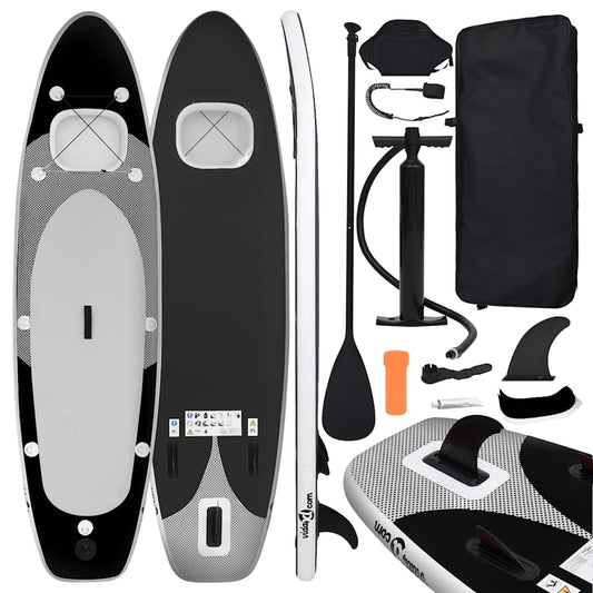 vidaXL Inflatable Stand Up Paddle Board Set Black 360x81x10 cm
