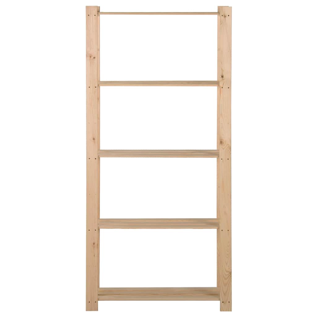 vidaXL 5-Tier Storage Rack 80x28.5x170 cm Solid Pinewood