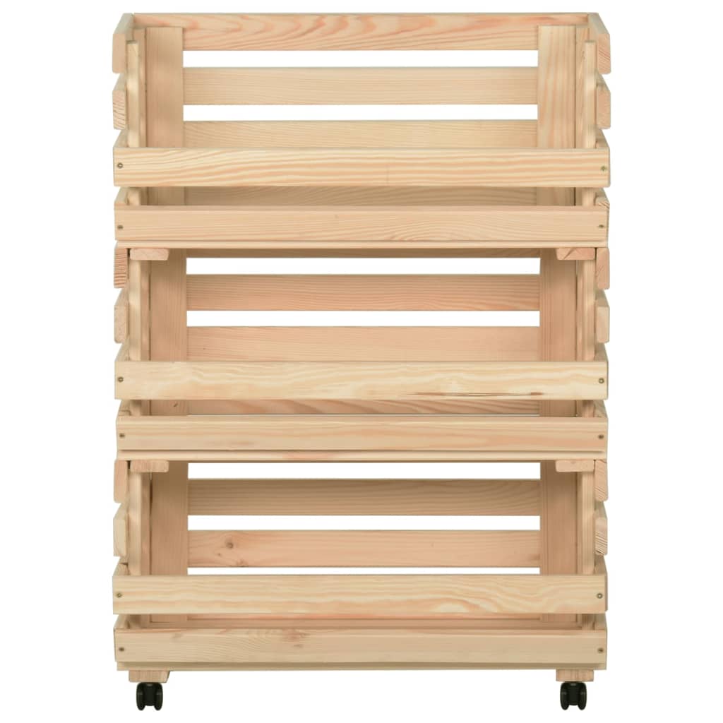 vidaXL Vegetable Trolley 57x30x80 cm Solid Pinewood