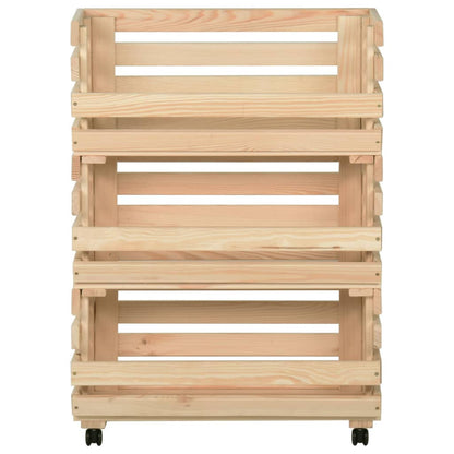 vidaXL Vegetable Trolley 57x30x80 cm Solid Pinewood