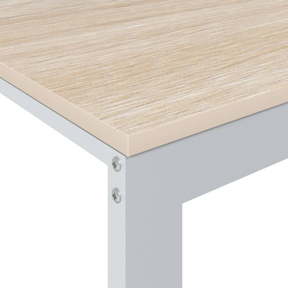 vidaXL Computer Desk White and Oak 110x60x73 cm Engineered Wood