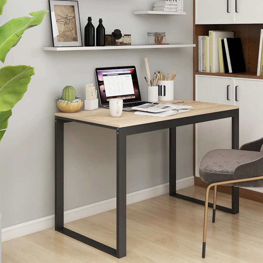 30199 vidaXL Computer Desk Black and Oak 110x60x73 cm Engineered Wood
