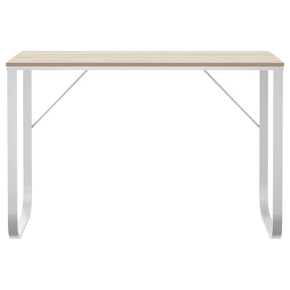 vidaXL Computer Desk White and Oak 110x60x73 cm Engineered Wood