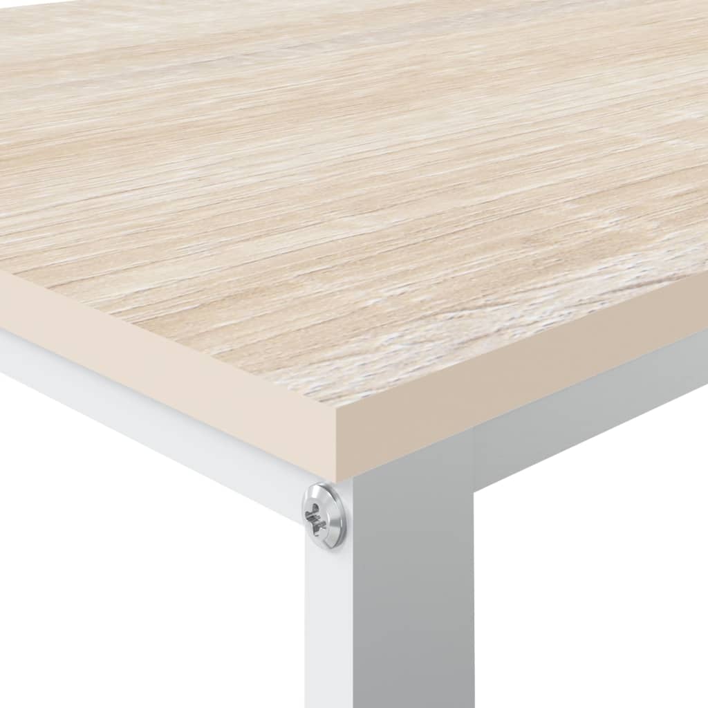 vidaXL Computer Desk White and Oak 110x60x73 cm Engineered Wood