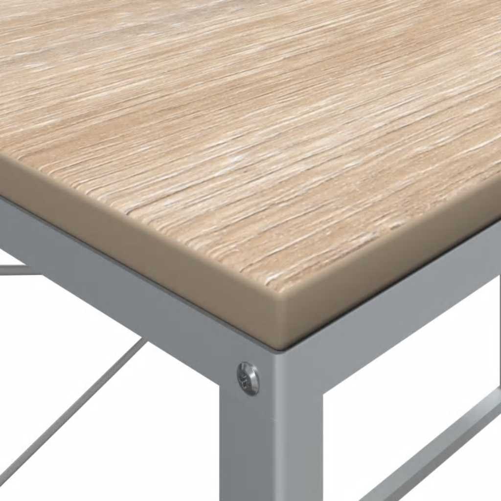 vidaXL Computer Desk White and Oak 110x60x70 cm Engineered Wood