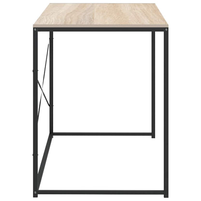 vidaXL Computer Desk Black and Oak 110x60x70 cm Engineered Wood