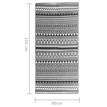 vidaXL Outdoor Rug ARAKIL Black 80x150 cm PP