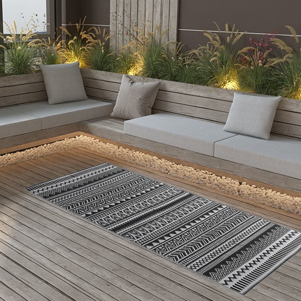 vidaXL Outdoor Rug ARAKIL Black 80x150 cm PP