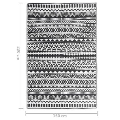 vidaXL Outdoor Rug ARAKIL Black 160x230 cm PP