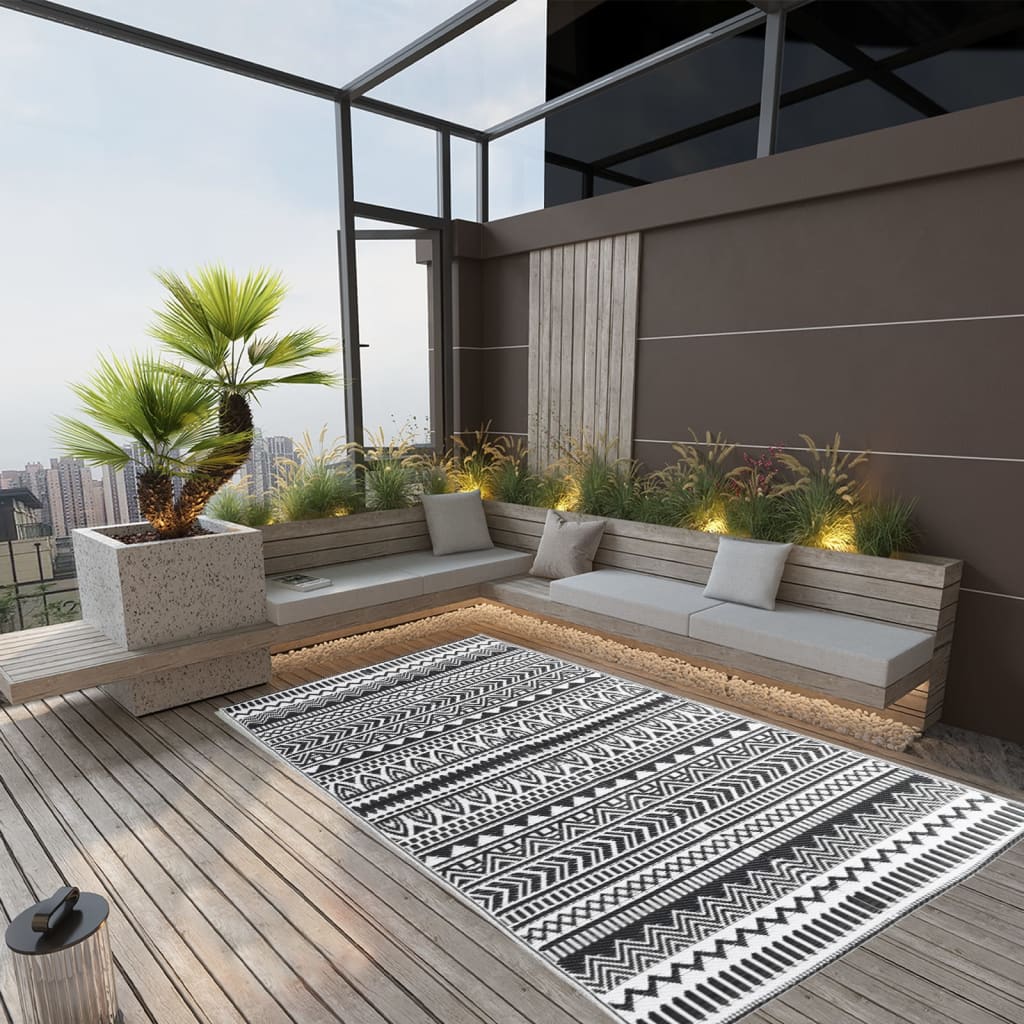 vidaXL Outdoor Rug ARAKIL Black 160x230 cm PP
