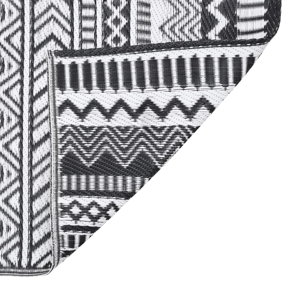 vidaXL Outdoor Rug ARAKIL Black 190x290 cm PP
