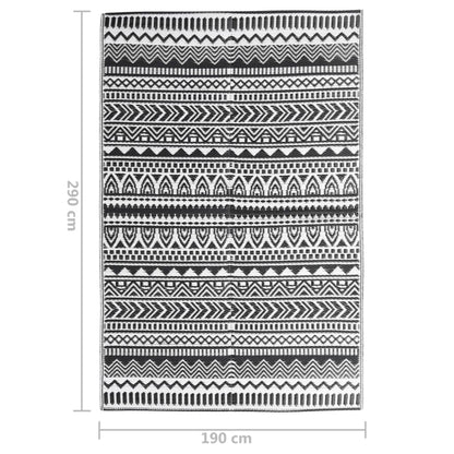 vidaXL Outdoor Rug ARAKIL Black 190x290 cm PP