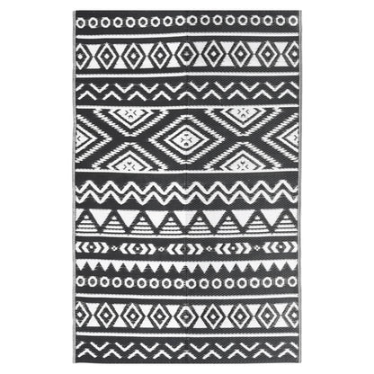 vidaXL Outdoor Rug ARAKIL Black 190x290 cm PP
