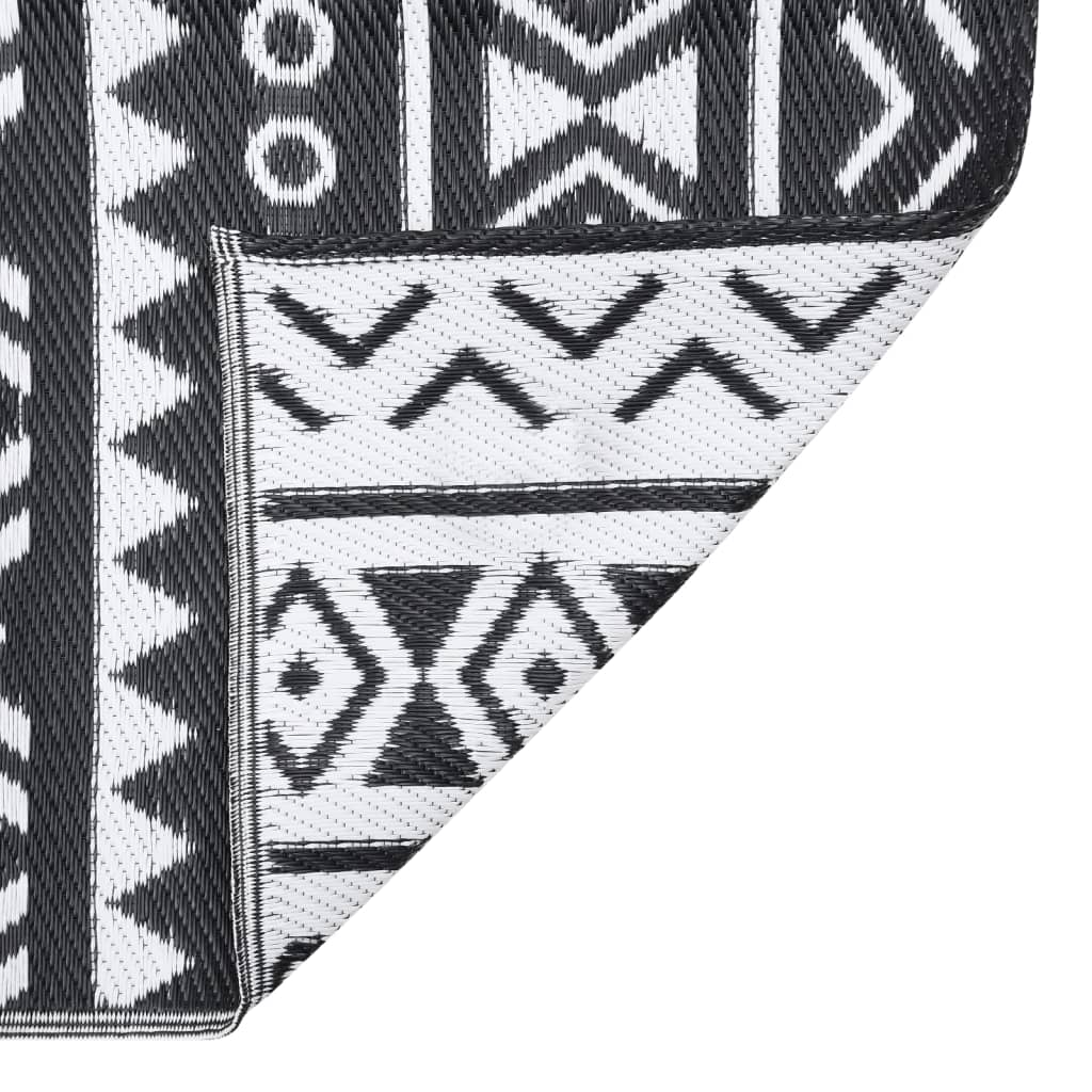 vidaXL Outdoor Rug ARAKIL Black 190x290 cm PP