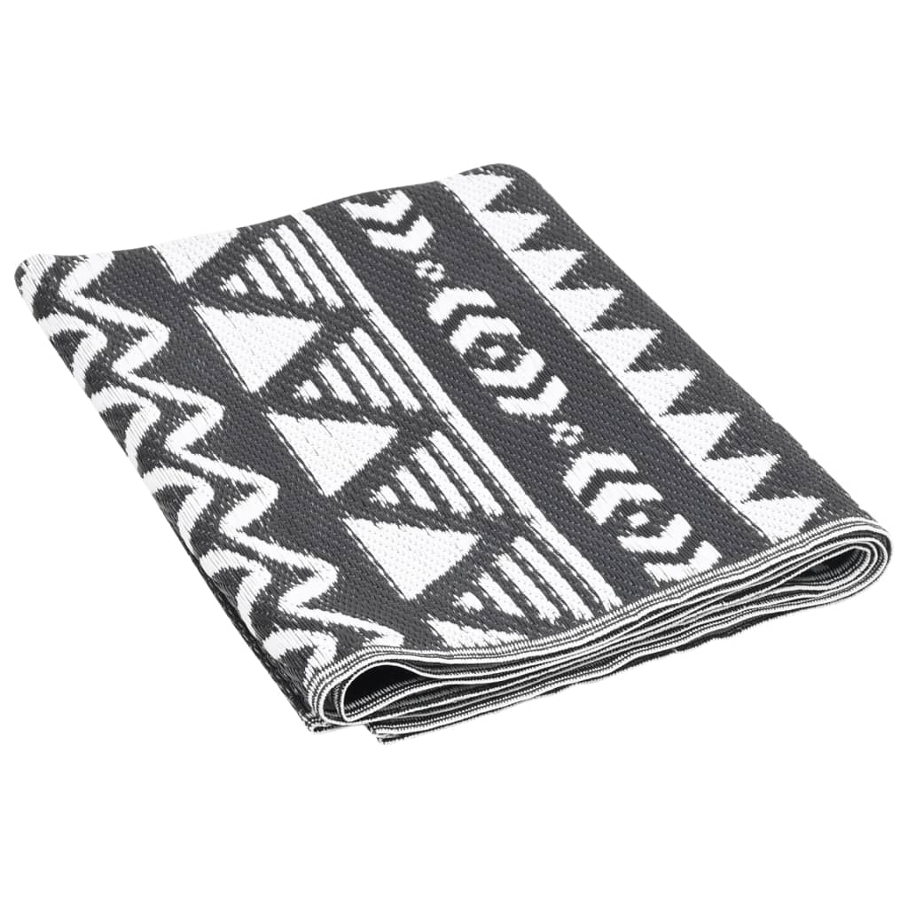 vidaXL Outdoor Rug ARAKIL Black 190x290 cm PP