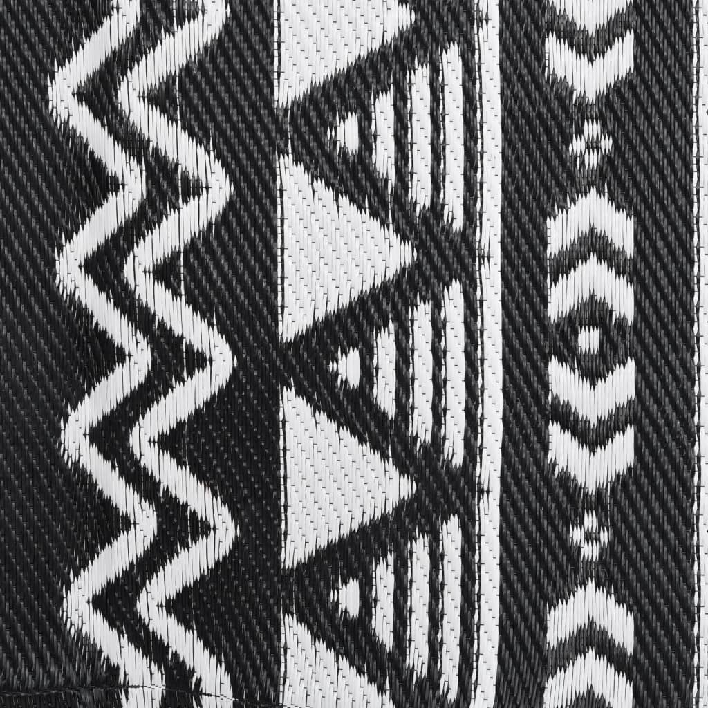 vidaXL Outdoor Rug ARAKIL Black 190x290 cm PP