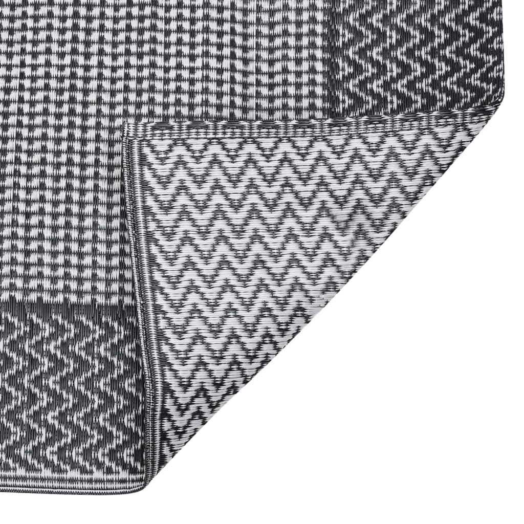 vidaXL Outdoor Rug ARAKIL Black 140x200 cm PP