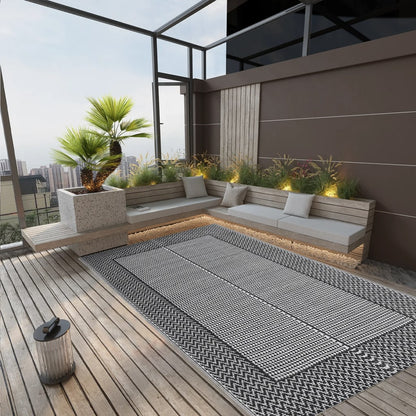 vidaXL Outdoor Rug ARAKIL Black 140x200 cm PP