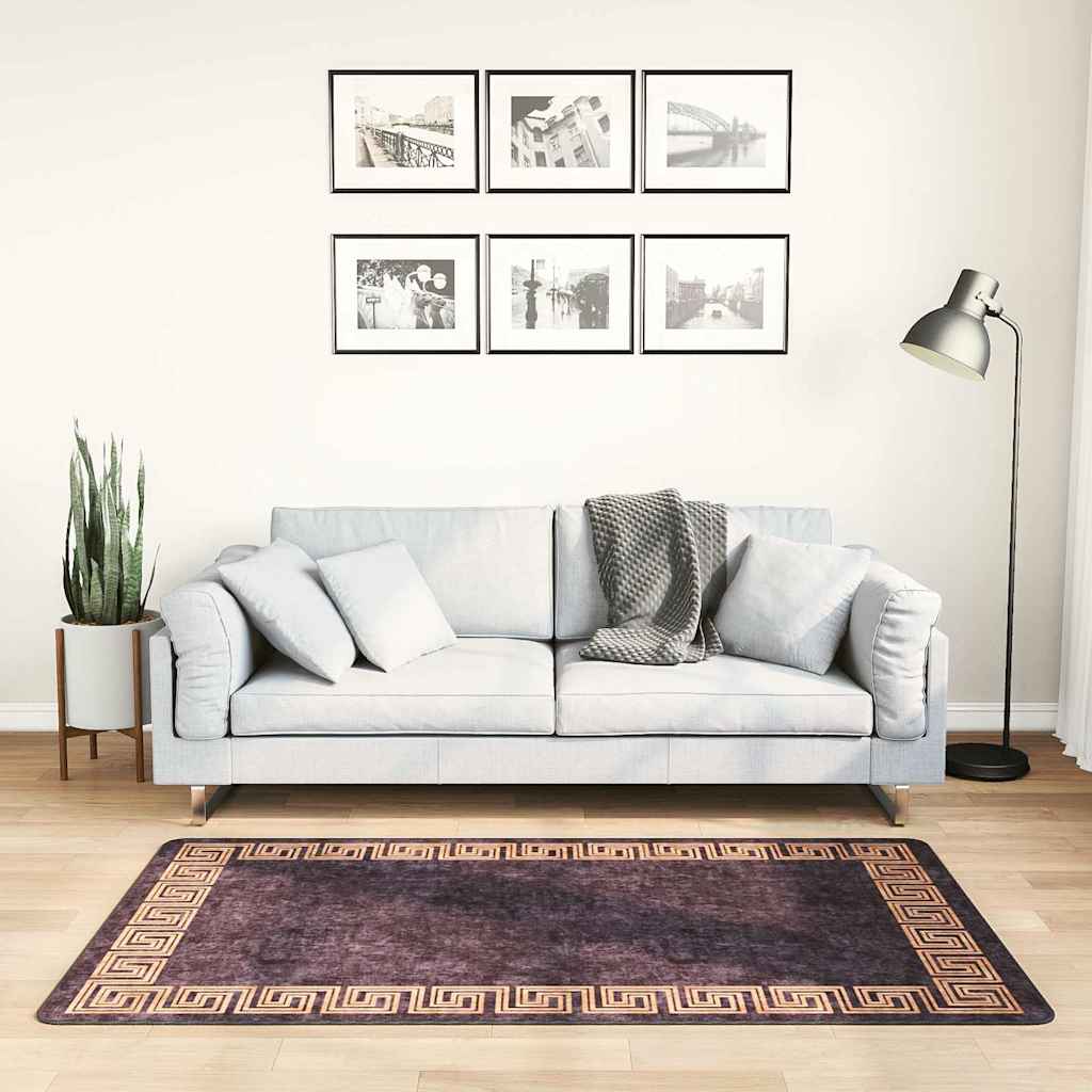 vidaXL Rug Washable 80x150 cm Black and Gold