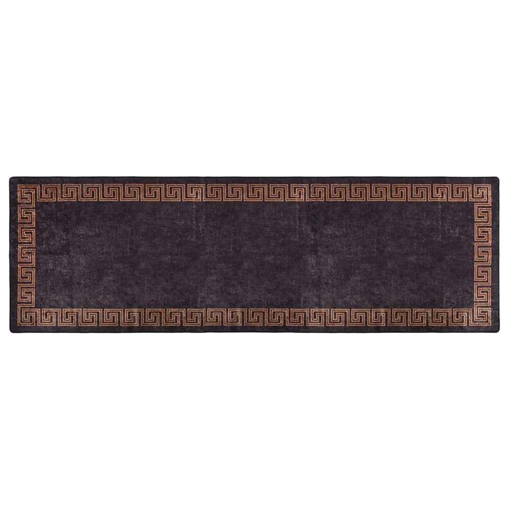 337929 vidaXL Rug Washable 80x300 cm Black and Gold