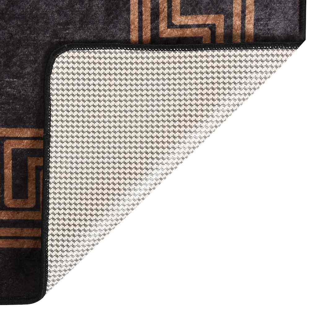 337929 vidaXL Rug Washable 80x300 cm Black and Gold