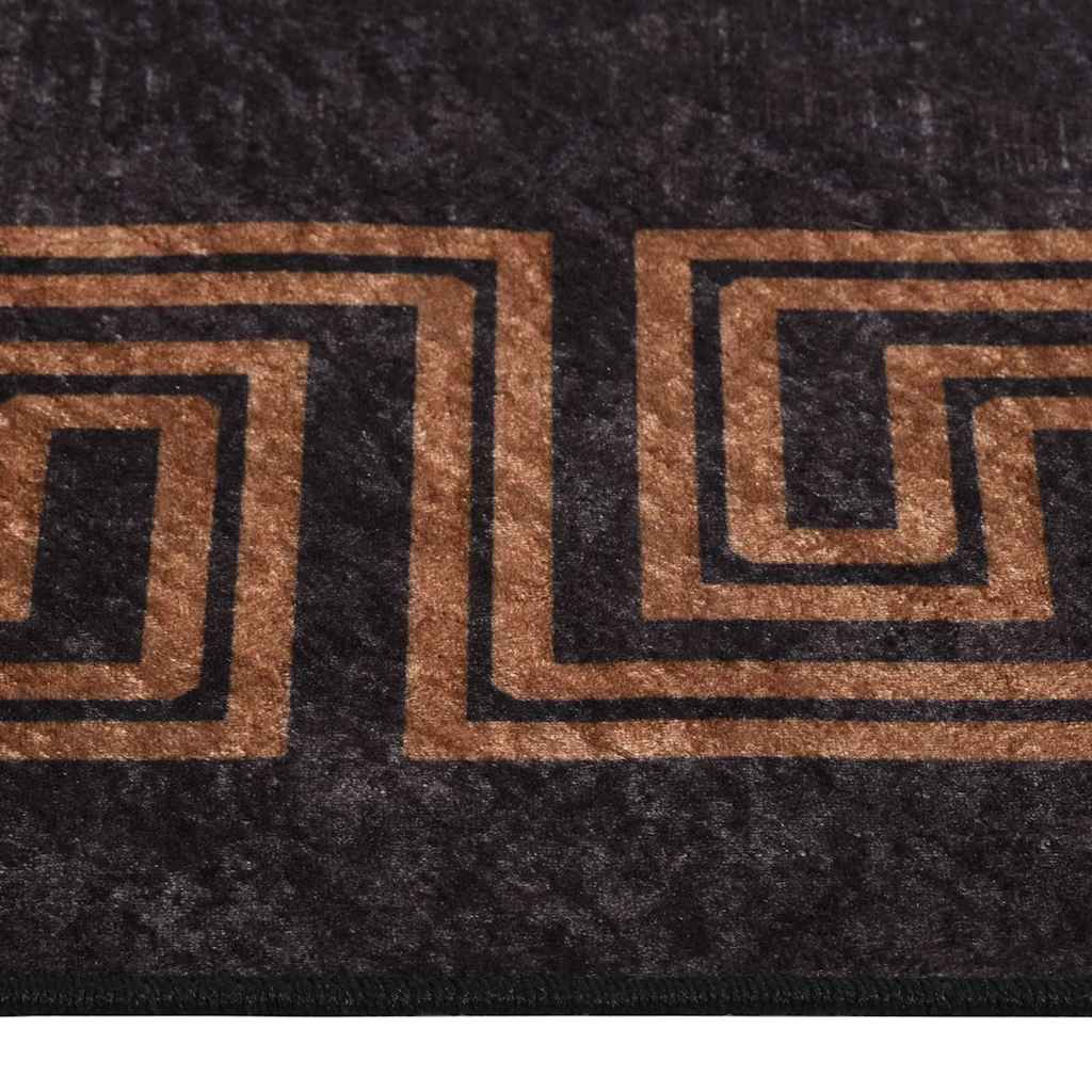 337929 vidaXL Rug Washable 80x300 cm Black and Gold
