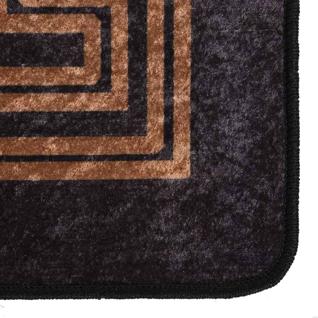 337929 vidaXL Rug Washable 80x300 cm Black and Gold