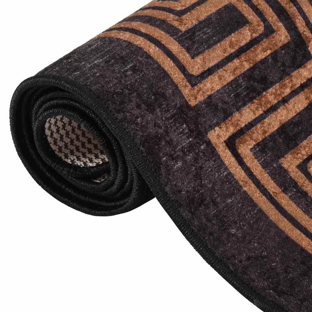 337930 vidaXL Rug Washable 120x180 cm Black and Gold