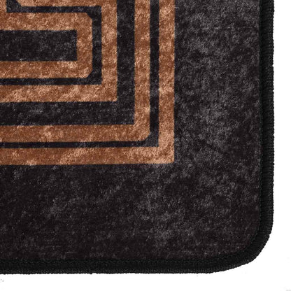 vidaXL Rug Washable 160x230 cm Black and Gold