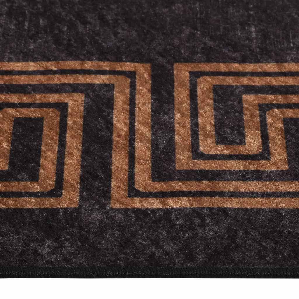 vidaXL Rug Washable 160x230 cm Black and Gold