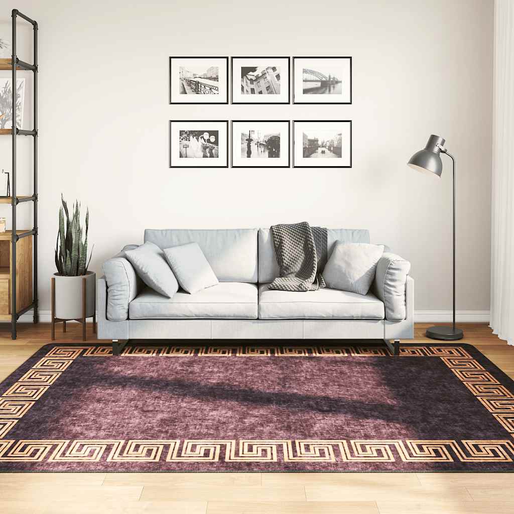 vidaXL Rug Washable 160x230 cm Black and Gold
