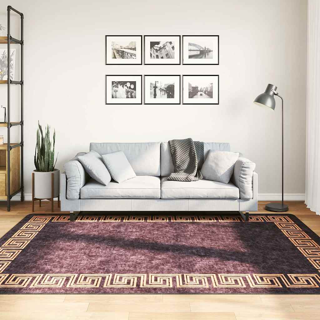 337931 vidaXL Rug Washable 160x230 cm Black and Gold