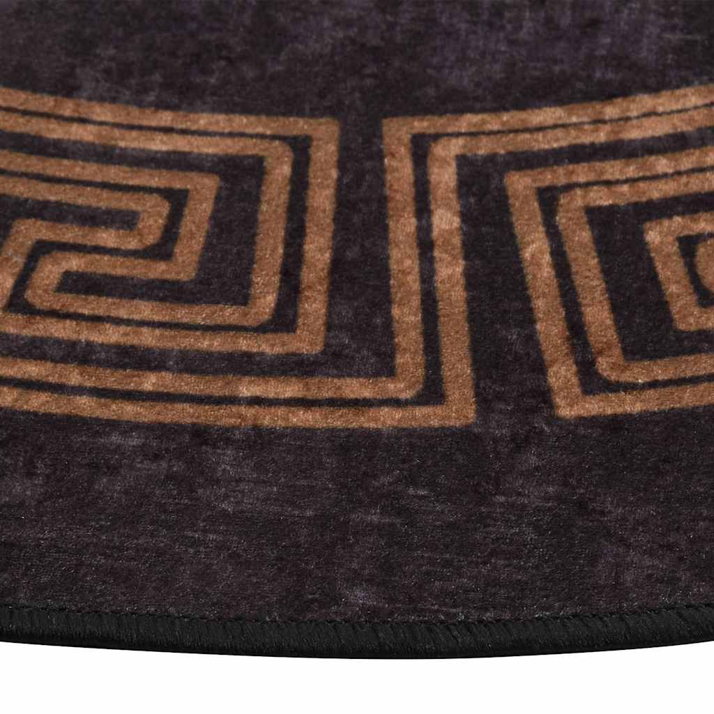 337933 vidaXL Rug Washable φ120 cm Black and Gold