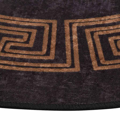 337933 vidaXL Rug Washable φ120 cm Black and Gold