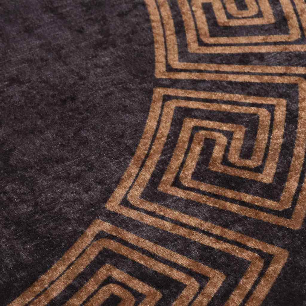 337933 vidaXL Rug Washable φ120 cm Black and Gold