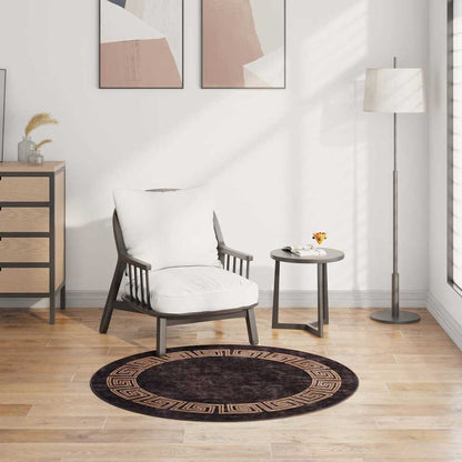 337933 vidaXL Rug Washable φ120 cm Black and Gold