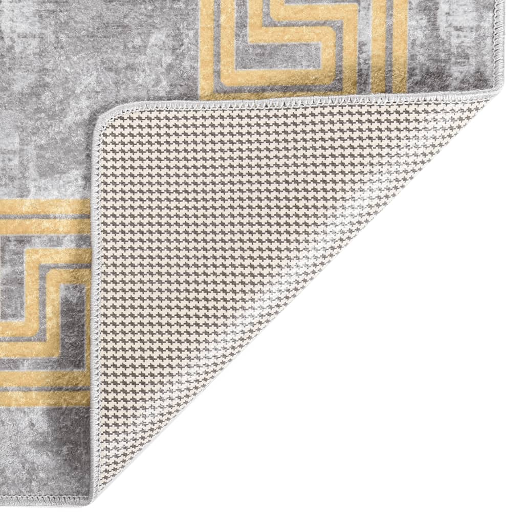 vidaXL Rug Washable 120x180 cm Grey Anti Slip