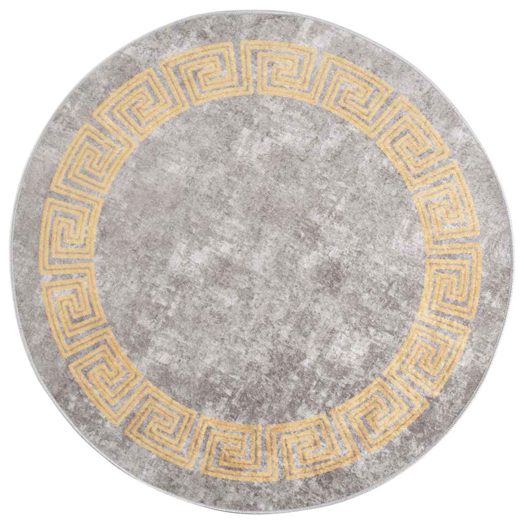 vidaXL Rug Washable φ120 cm Grey