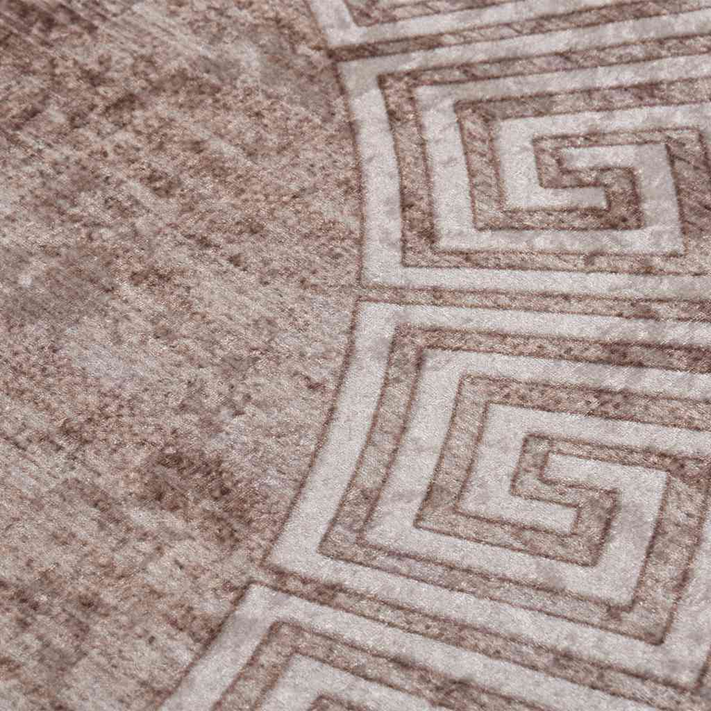 vidaXL Rug Washable 120 cm Beige Anti Slip