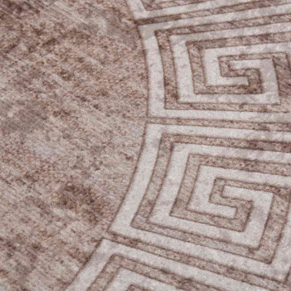 vidaXL Rug Washable 120 cm Beige Anti Slip