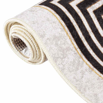 vidaXL Rug Washable 80x150 cm Light Beige Anti Slip