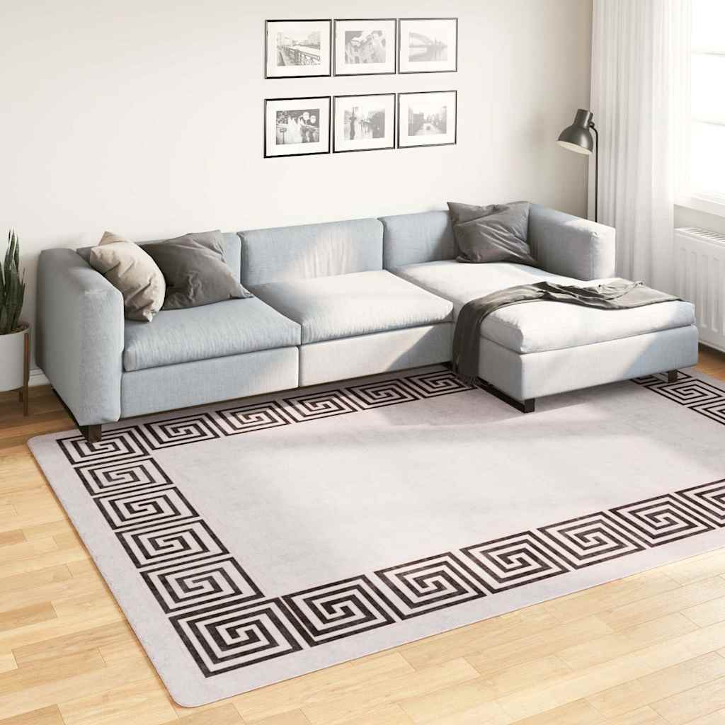 vidaXL Rug Washable 190x300 cm Light Beige Anti Slip