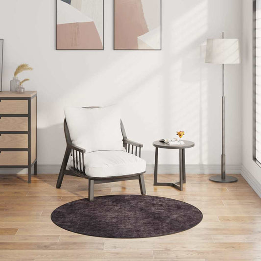 337957 vidaXL Rug Washable φ120 cm Anthracite