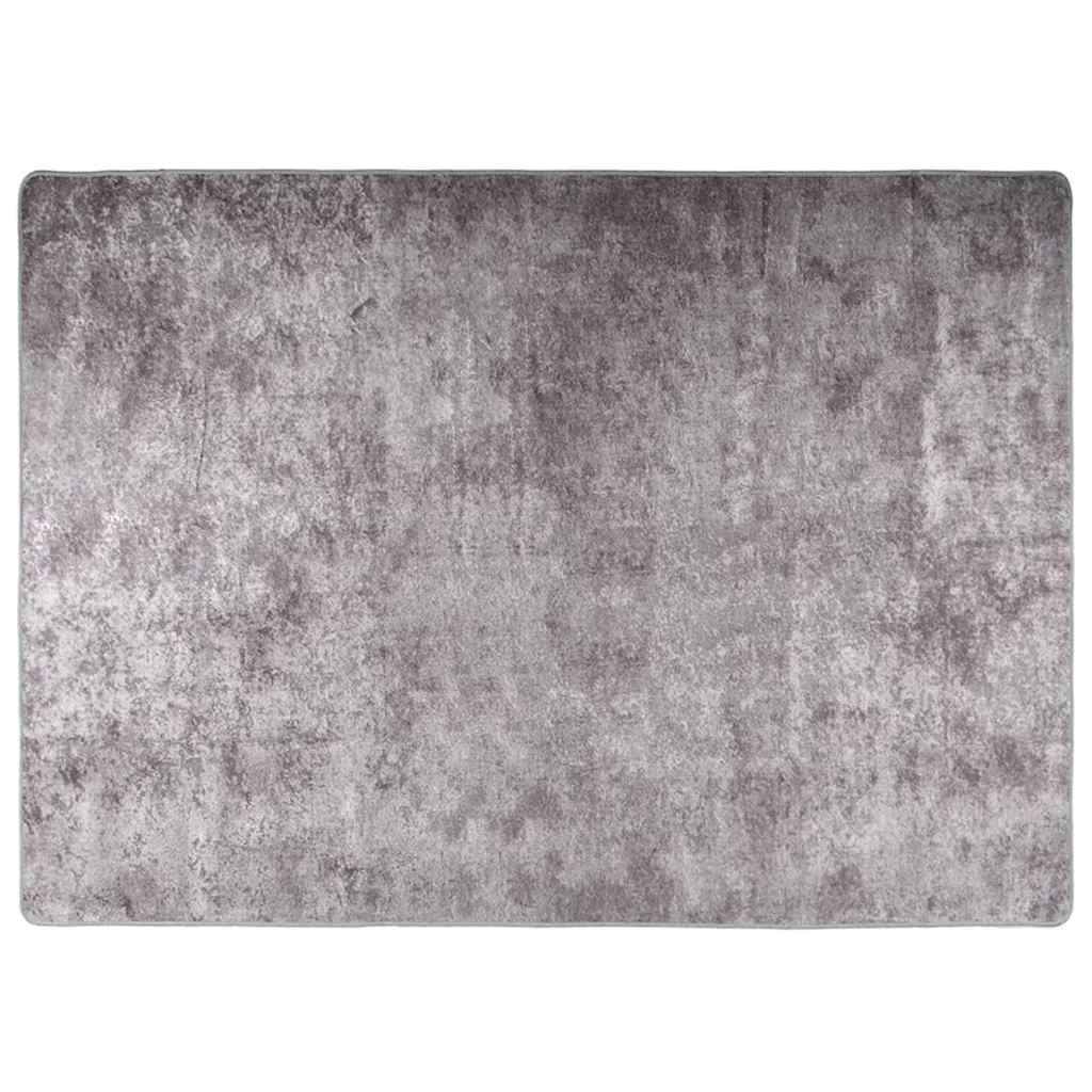 vidaXL Rug Washable 120x180 cm Grey Anti Slip