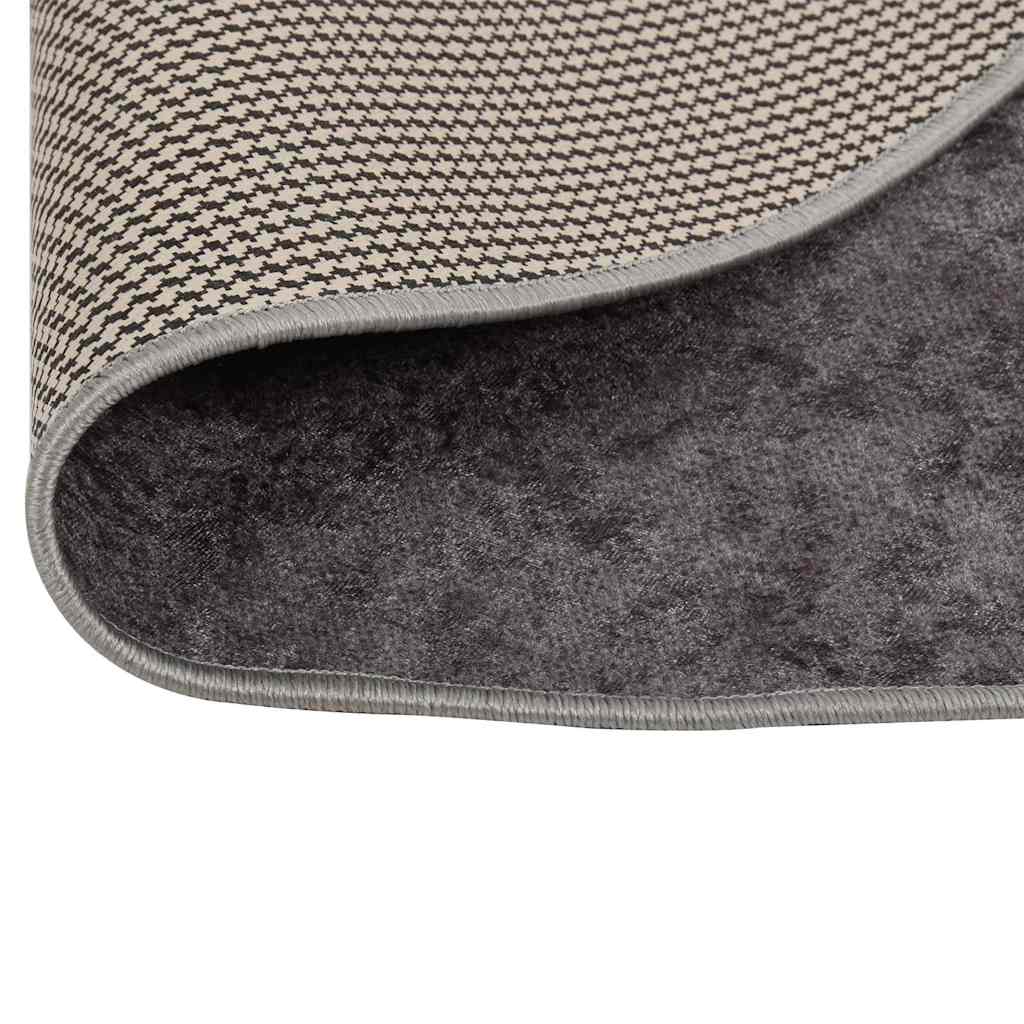 337963 vidaXL Rug Washable φ120 cm Grey